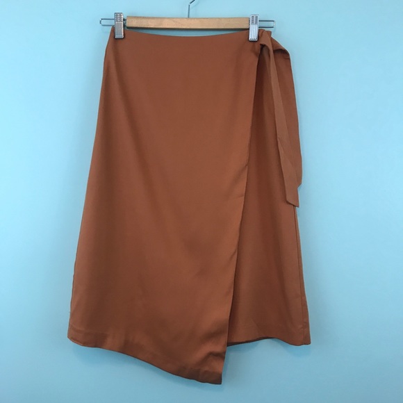 Mustard Wrap Skirt with Side Tie - Picture 1 of 8